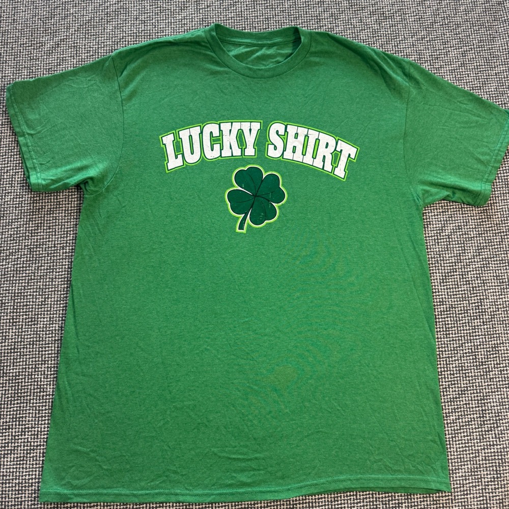 Mens Green Lucky Shirt Four Leaf Clover Graphic Tee St Patricks Day T-Shirt